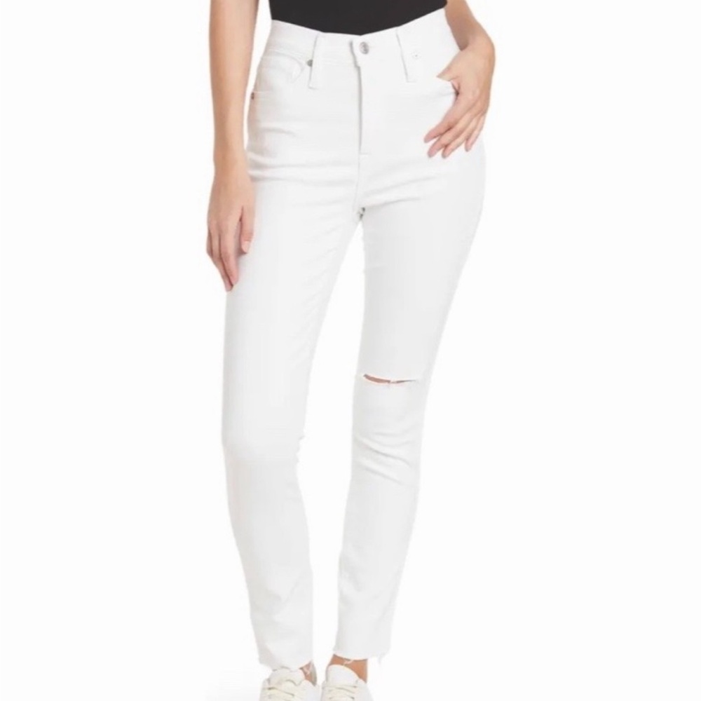Madewell White Distressed High Waist Skinny Jeans women’s 28
